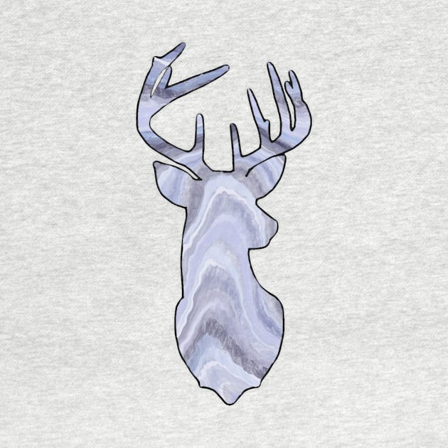 Geode gemstone deer - stag bust by LukjanovArt